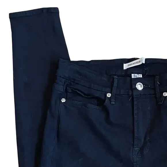 Good American Women’s Sz 29 Black High Rise Good Legs Jeans Stretch Denim - Picture 6 of 16